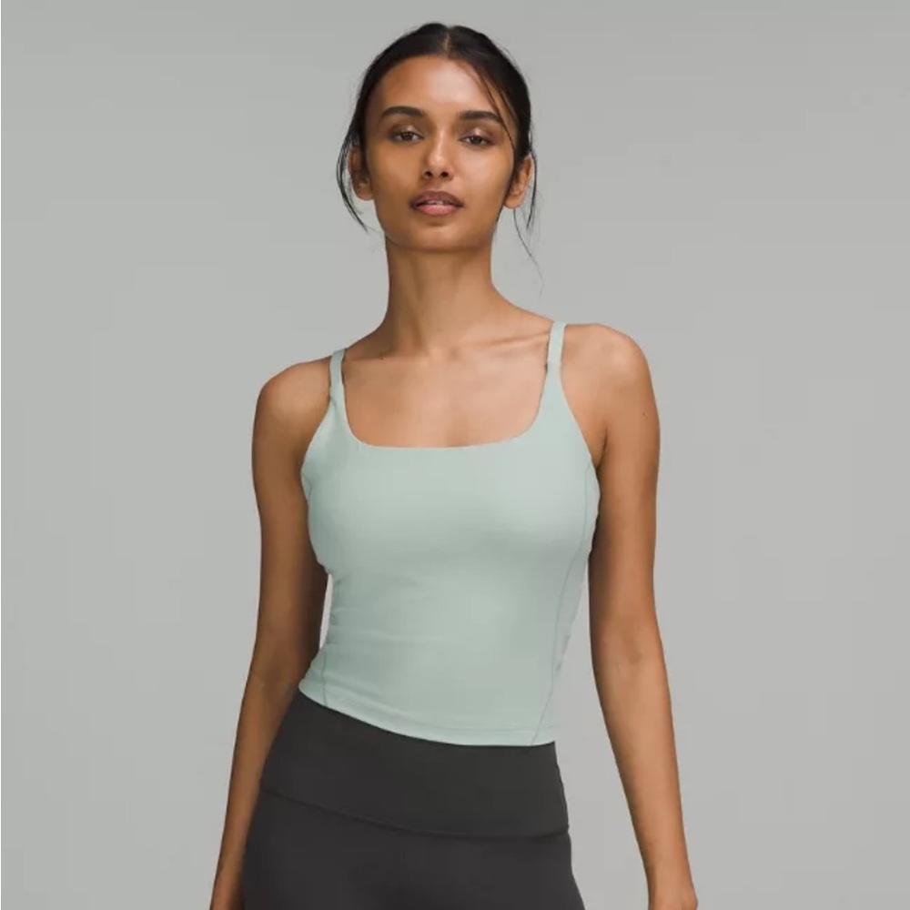 Lululemon Strappy Nulu Shelf Tank Top - Silver Blue / Sz 8